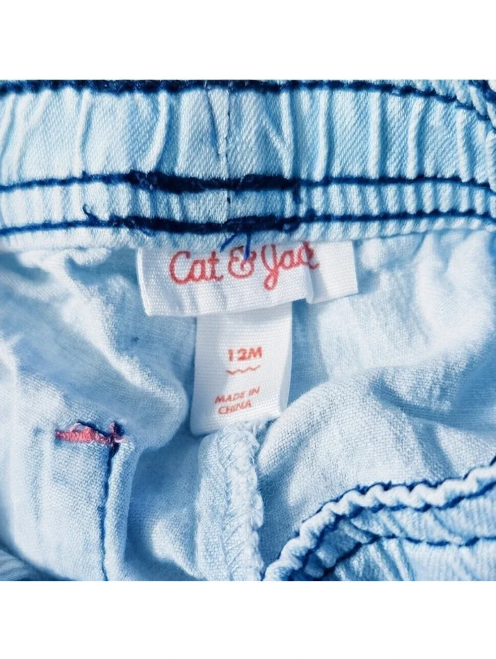 Cat & Jack Baby Girls' Light Wash Blue Shorts 12M